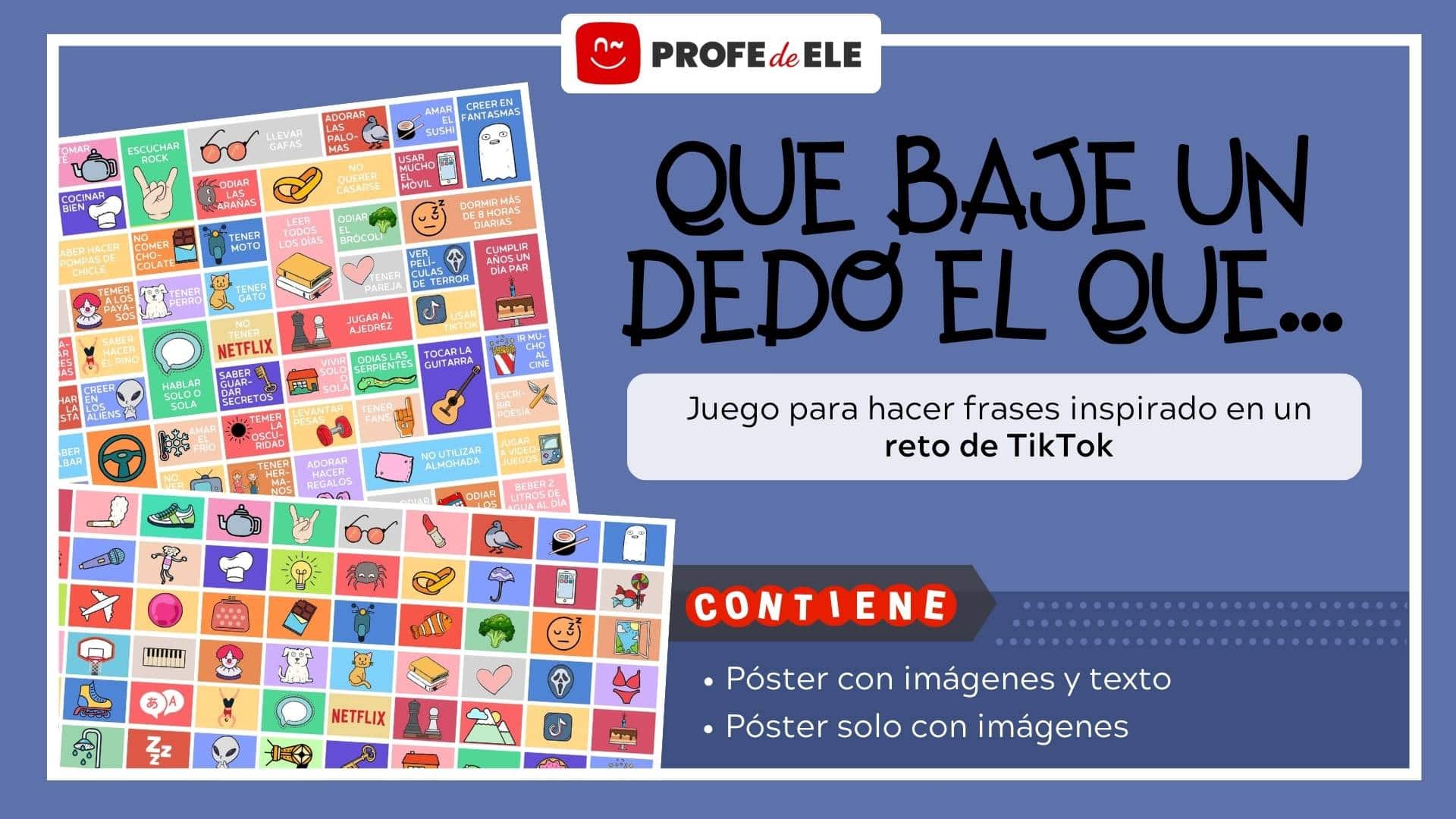 Juego que baje un dedo el que para practicar las oraciones de relativo en clase de español